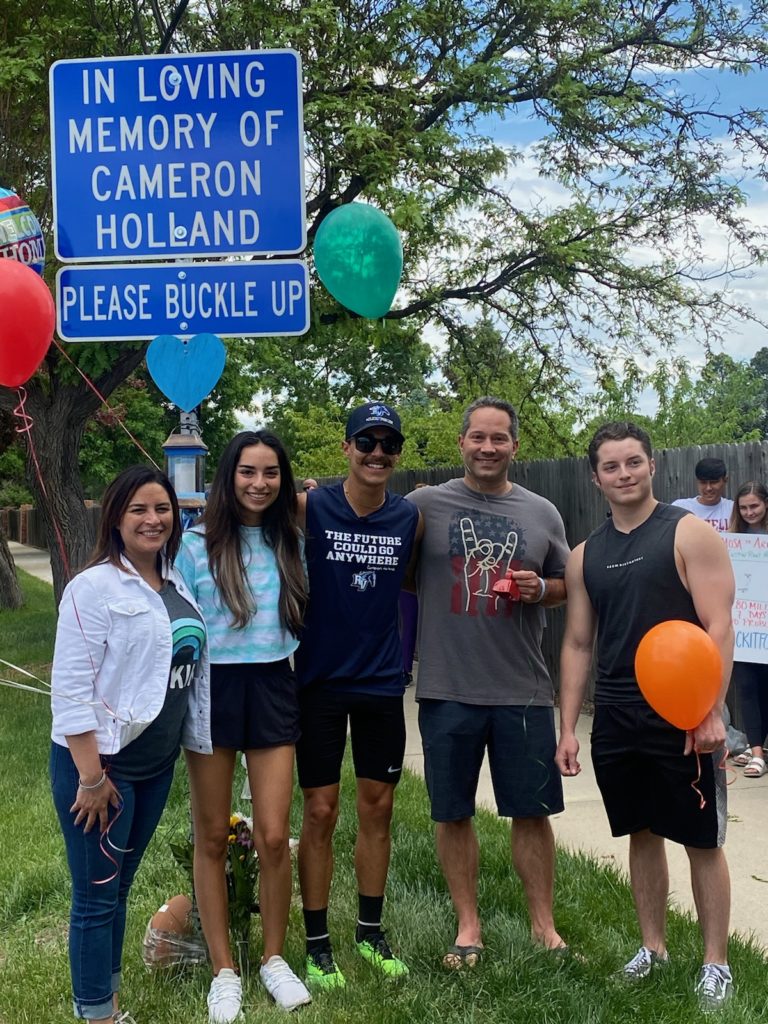 Justin And His Family At The Finish Cameron's Memorial Sign Arvada Co