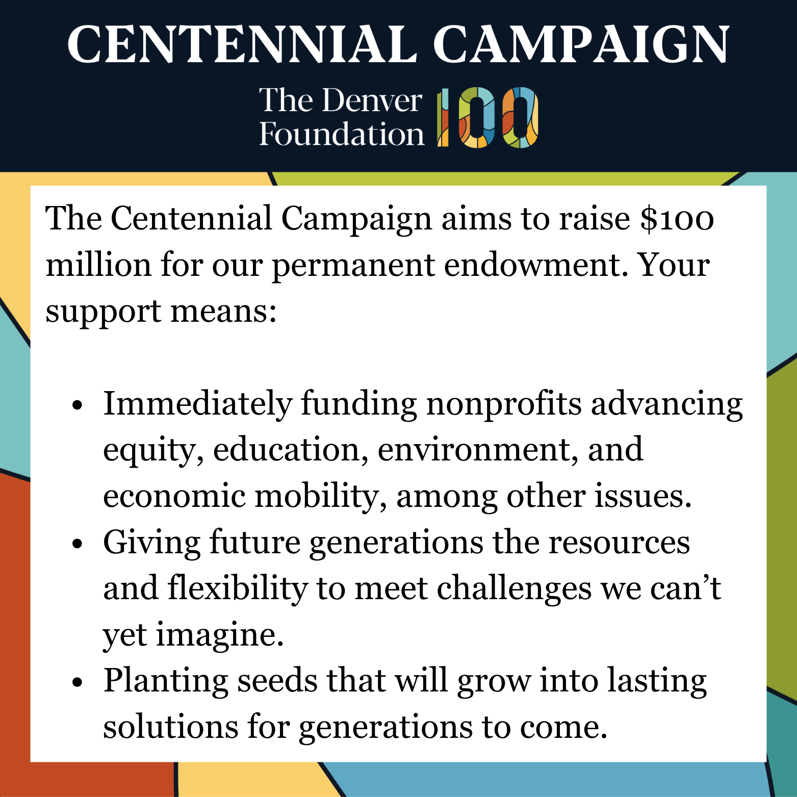 Centennial Campaign Promo Square