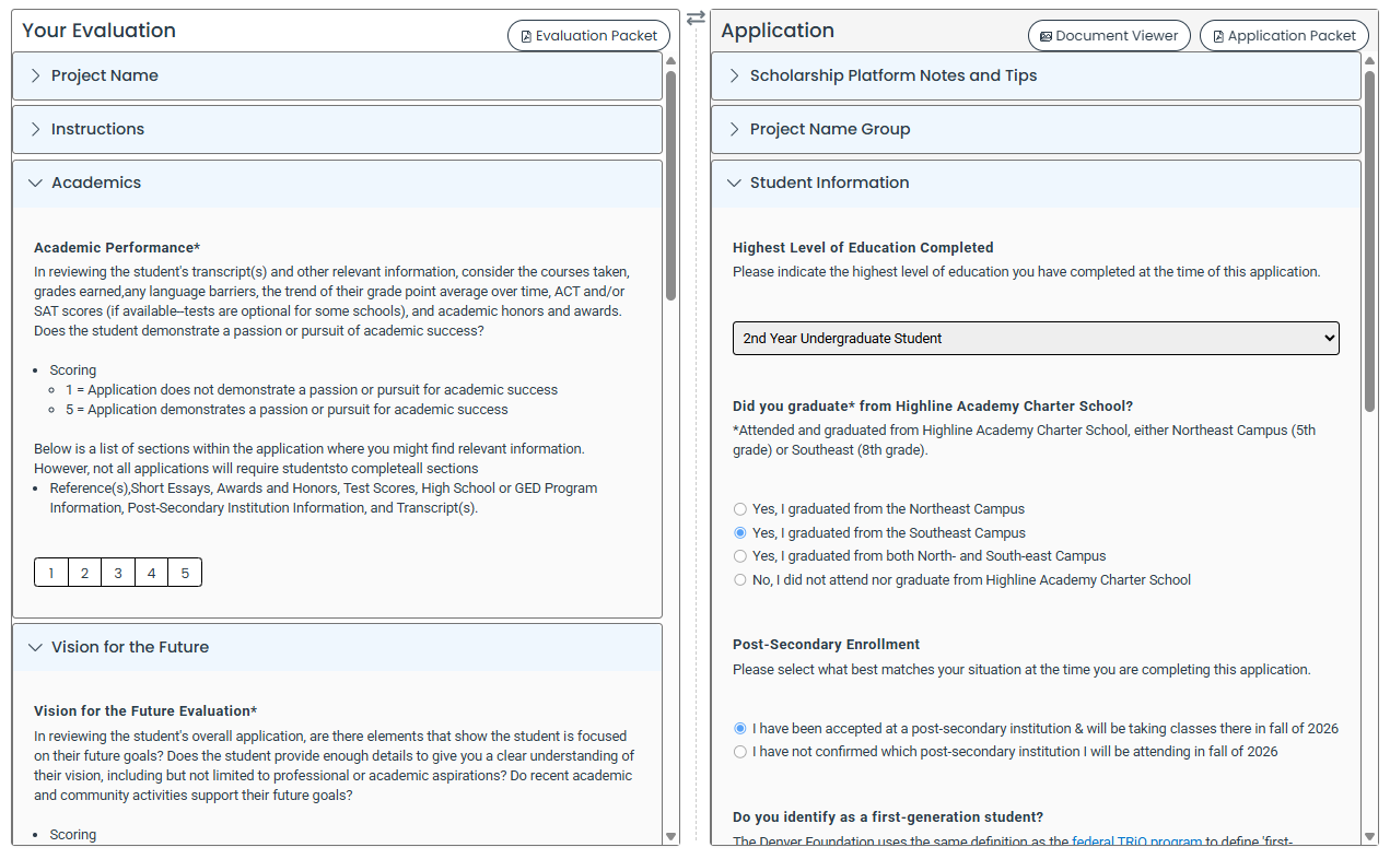 Sample Evaluation Form
